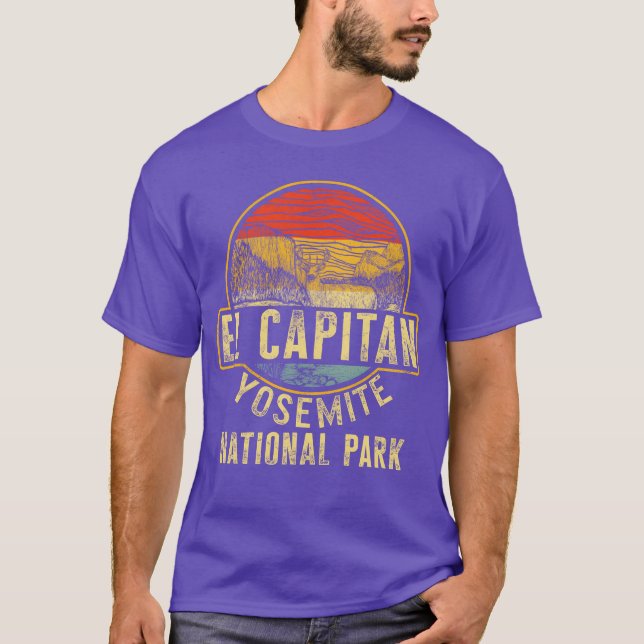 Camiseta Camping El Capitan Yosemite National Park retro (Frente)