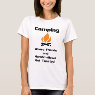 Camiseta Camping engraçado dizendo com marshmallows e amigo