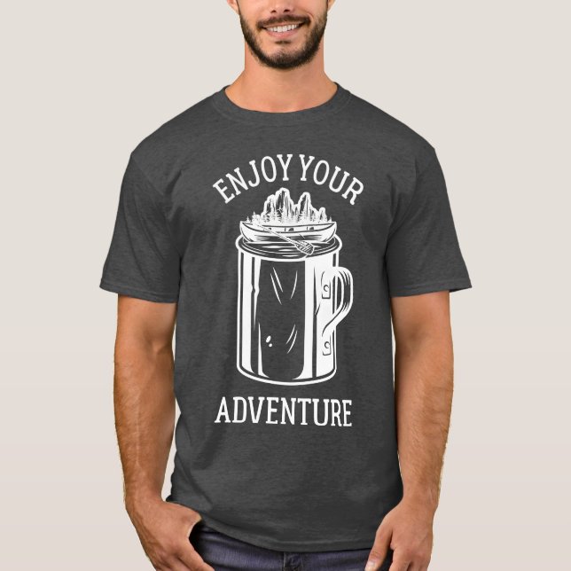 Camiseta Camping Enjoy Your Adventure Coffee Mug Canoe fami (Frente)