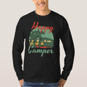 Camiseta Camping Feliz É Teto Gráfico De Caminho Da Vida