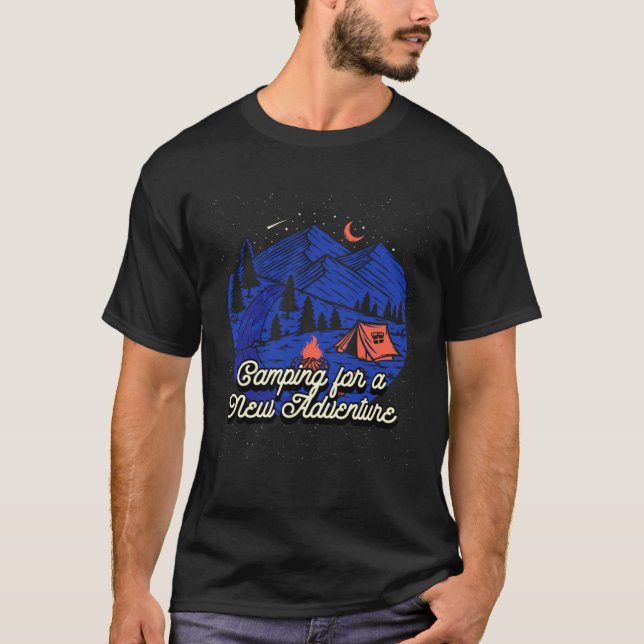 Camiseta Camping for a New Adventure Camper Vacation Camp T (Frente)