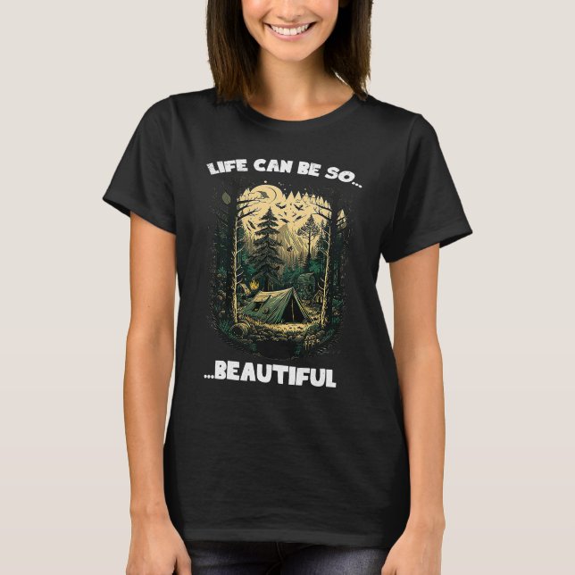 Camiseta Camping Forest World Explore Backpacker Nature Dez (Frente)