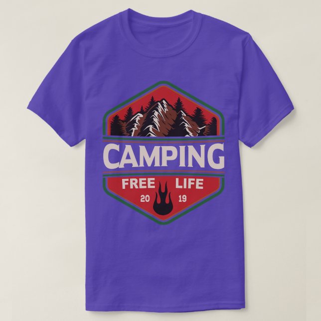 Camiseta Camping Free Life (Frente do Design)