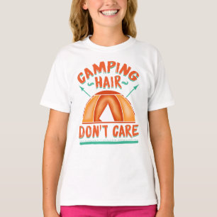 Camiseta Camping Hair Não se importa com férias engraçadas