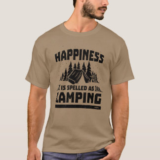 Camiseta Camping happiness satisfaction funny saying retro