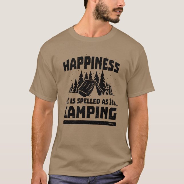 Camiseta Camping happiness satisfaction funny saying retro (Frente)