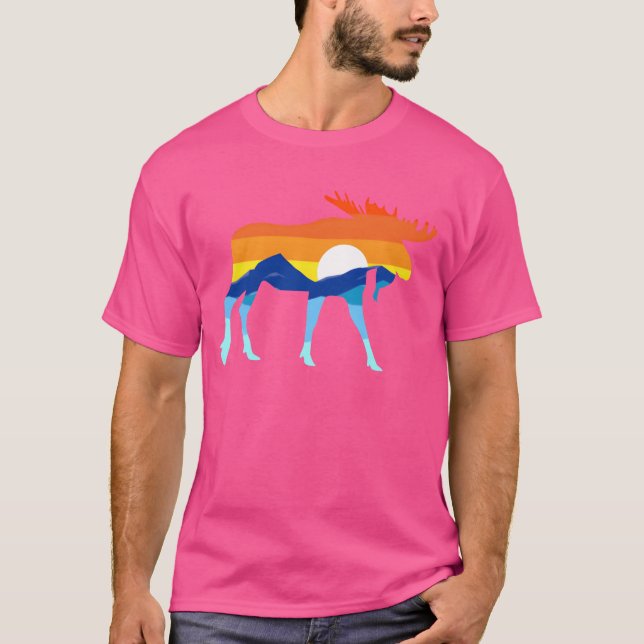 Camiseta Camping Hiking Retro Mountains Outrs Camp Moose gi (Frente)