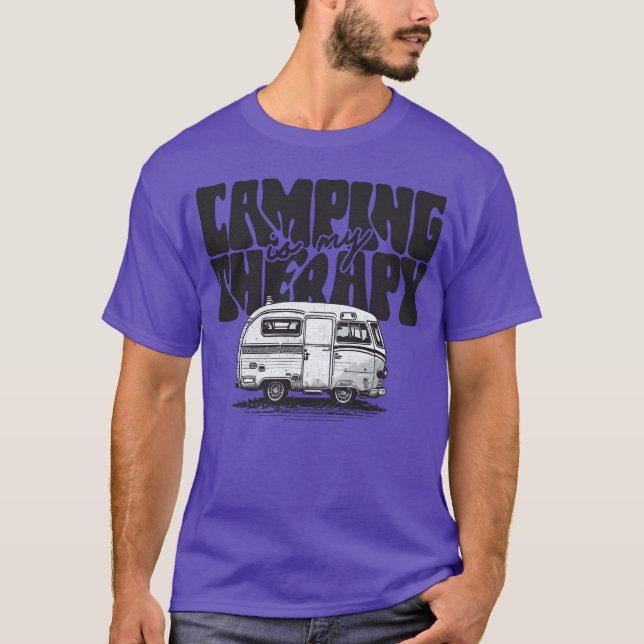 Camiseta Camping is my therapy funny sayings (Frente)