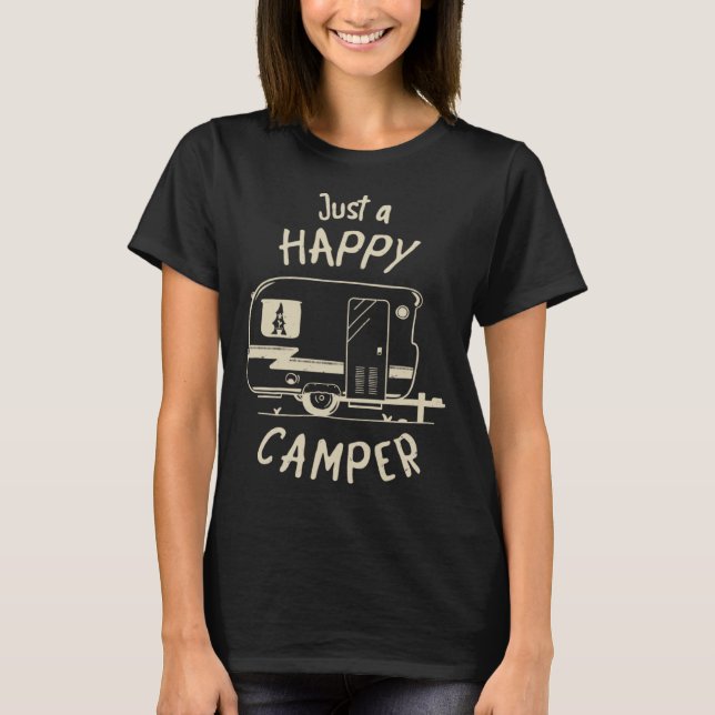 Camiseta Camping Lucky Caravan Camper Motorhome Outdoor Tra (Frente)