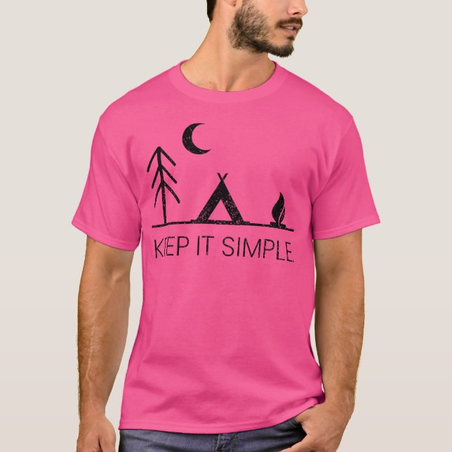 Camiseta Camping - Mantenha-O Simples Ao Ar Externo (Frente)