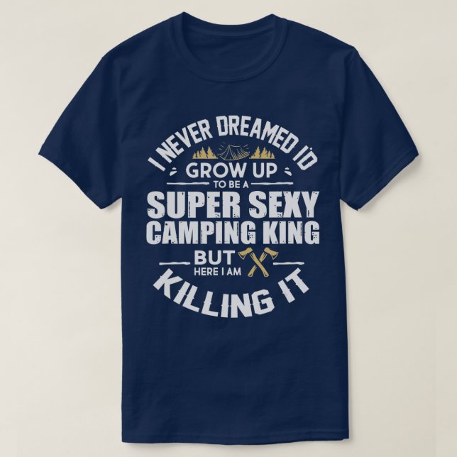 Camiseta Camping Men Camper RV Camping Vacping Da (Frente do Design)