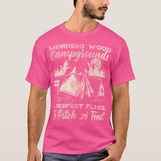 Camiseta Camping Morning Wood Campyards Prende Uma Tenda