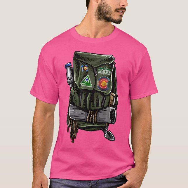 Camiseta Camping Mountain Escalando do Colorado (Frente)