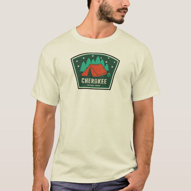 Camiseta Camping nacional das florestas de Cherokee (Frente)