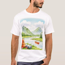 Camiseta Camping near a river