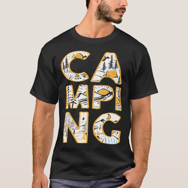 Camiseta Camping outdoor hiking camper cute graphic (Frente)