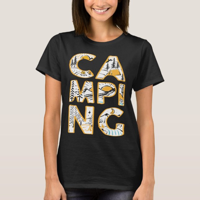Camiseta Camping outdoor hiking camper cute graphic (Frente)
