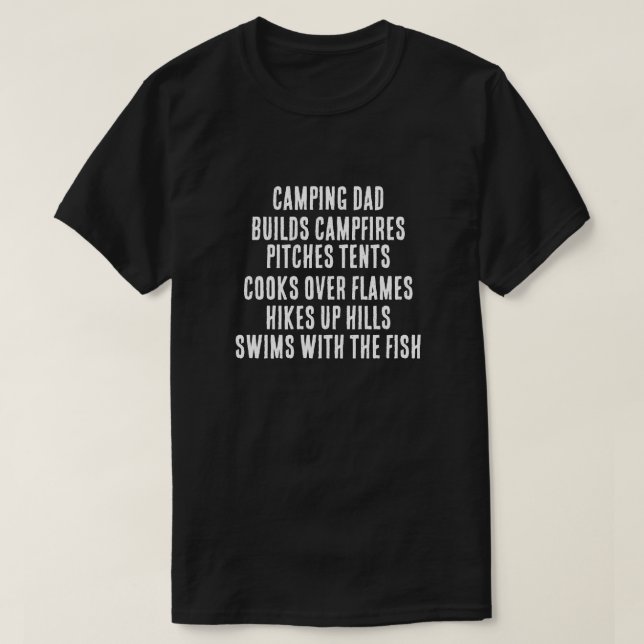Camiseta Camping Pai Funny Dark T Shirt (Frente do Design)