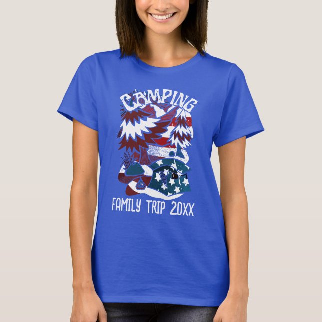 Camiseta Camping Patriotic Family Trip Year T Shirt (Frente)