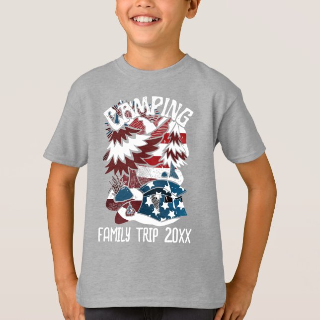 Camiseta Camping Patriotic Family Trip Year T Shirt (Frente)