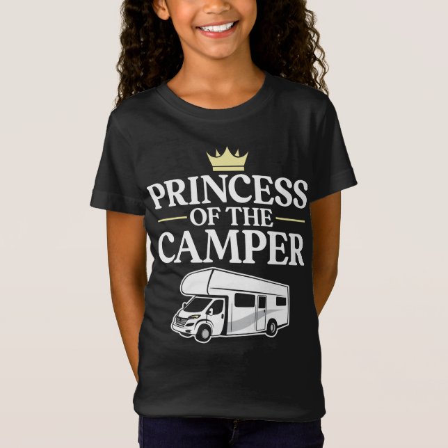 Camiseta Camping Princesa Da Camper Family Girl (Frente)