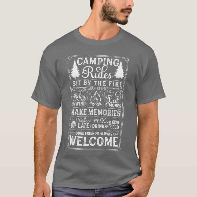 Camiseta Camping Rules Camping Lover Campfire Adventure gif (Frente)
