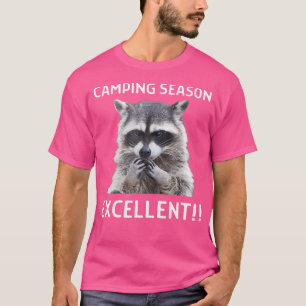 Camiseta Camping Season Excelente Racoon Meme em Campi