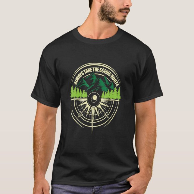 Camiseta Camping Sempre Toma A Aventura De Rota Cêntica (Frente)