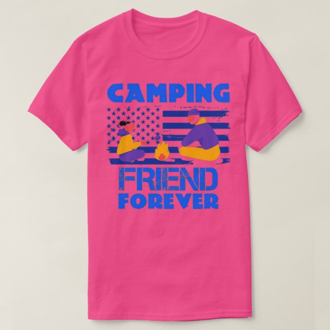 Camiseta Camping Sisters Forever Funny Camping Lovers 3 (Frente do Design)