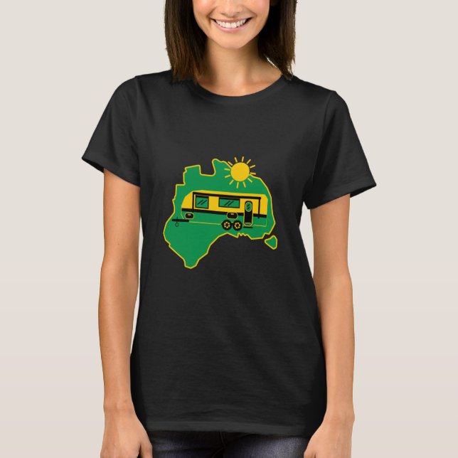 Camiseta Camping T-Shirt da Caravana Australiana (Frente)