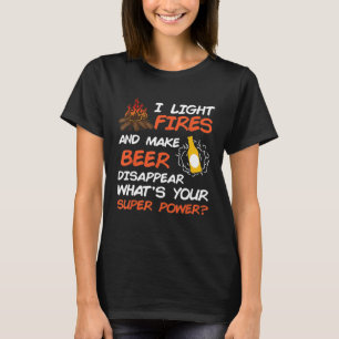 Camiseta Camping T Shirt I Light Fires E Fazer A Cerveja De
