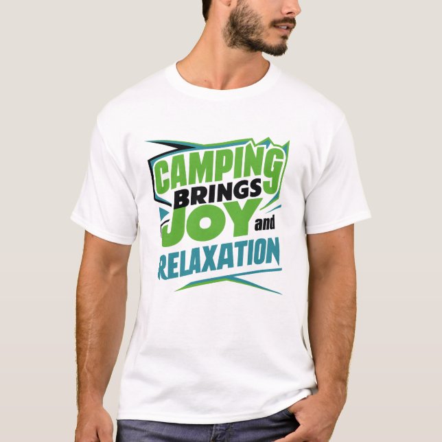 Camiseta Camping traz alegria e relaxamento (Frente)