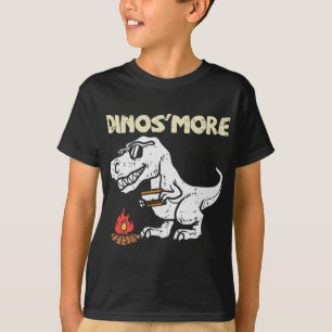 Camiseta Camping Trex Dinossaur Camper Dino Smore Engraçado