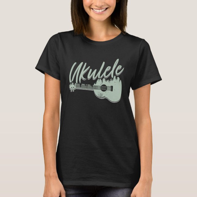 Camiseta Camping Ukulele Player Outdoors Ukulele (Frente)