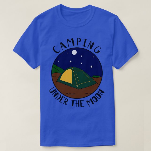 Camiseta Camping Under The Moon  Summer Camping Nature Moun (Frente do Design)