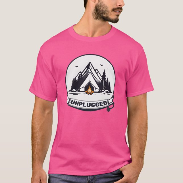 Camiseta Camping Unplugged família (Frente)