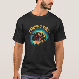Camiseta Camping Vibes Retro Viagem Van Camper Evergreen Tr