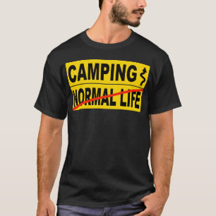 Camiseta Camping vida normal citação azul amigos
