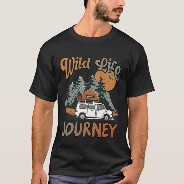 Camiseta Camping Wild Life Journey retro (Frente)
