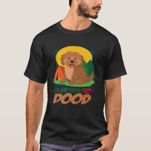 Camiseta Camping with My Dood - Labradoodle Oferece Premium