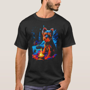 Camiseta Camping Yorkie Dog Yorkshire