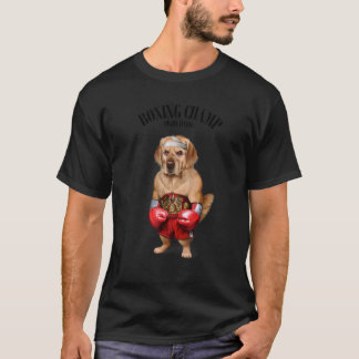 Camiseta Câmpion de Boxe Retriever Dourado Lutador de Cães 