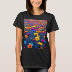Camiseta Campo Colorido De Flores
