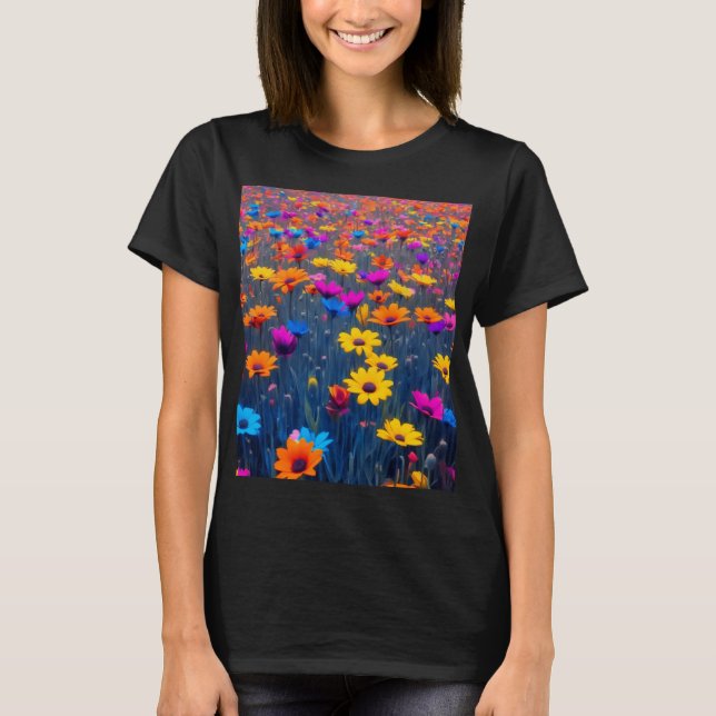 Camiseta Campo Colorido De Flores (Frente)