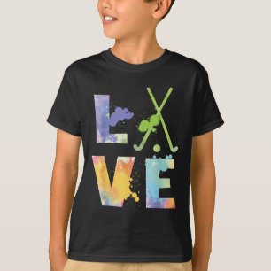 Camiseta Campo Colorido de Hóquei Amor Campo de Hóquei Joga