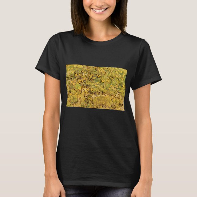 Camiseta Campo das flores amarelas por Vincent van Gogh (Frente)