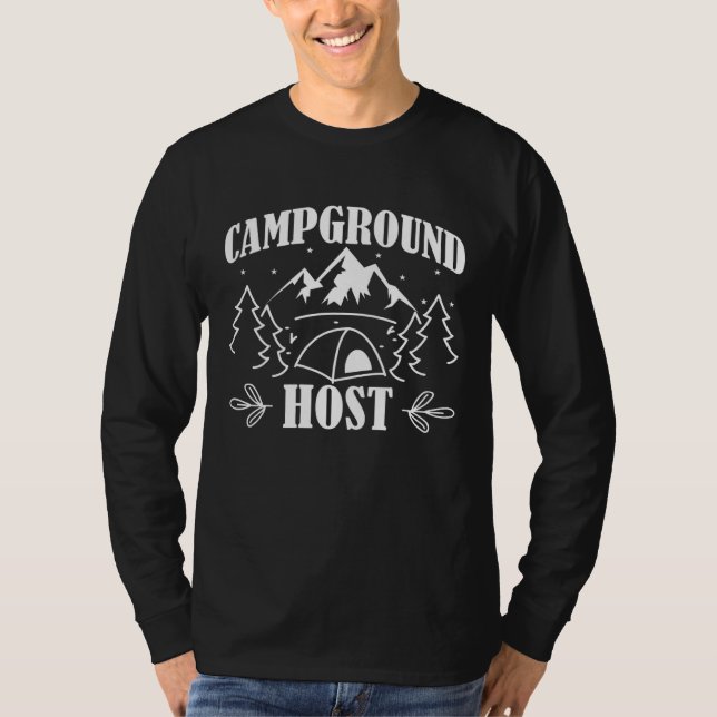 Camiseta Campo de acampamento Tent Campground Host (Frente)