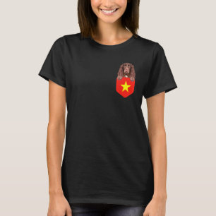 Camiseta Campo De Bandeira Do Vietnã Cão Espanhol No Bolso