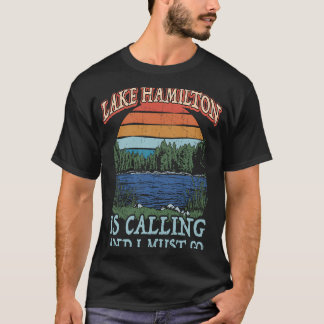 Camiseta Campo de Barco de pesca Retro Lago Vacinação H