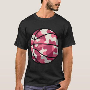 Camiseta Campo de basquete cor-de-rosa - Basquete de Camufl